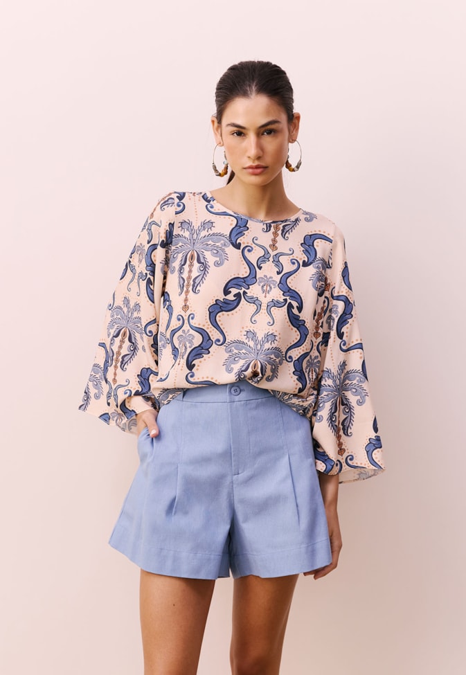 Blusa Manga Estampada Baldosas