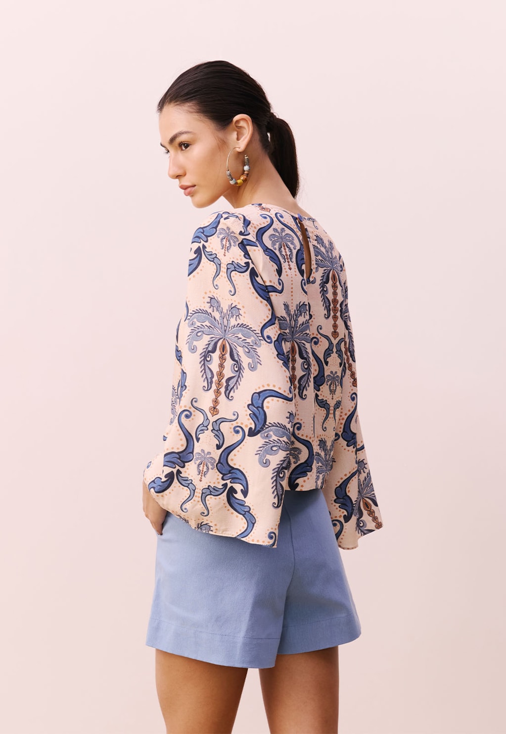 Blusa Manga Estampada Baldosas