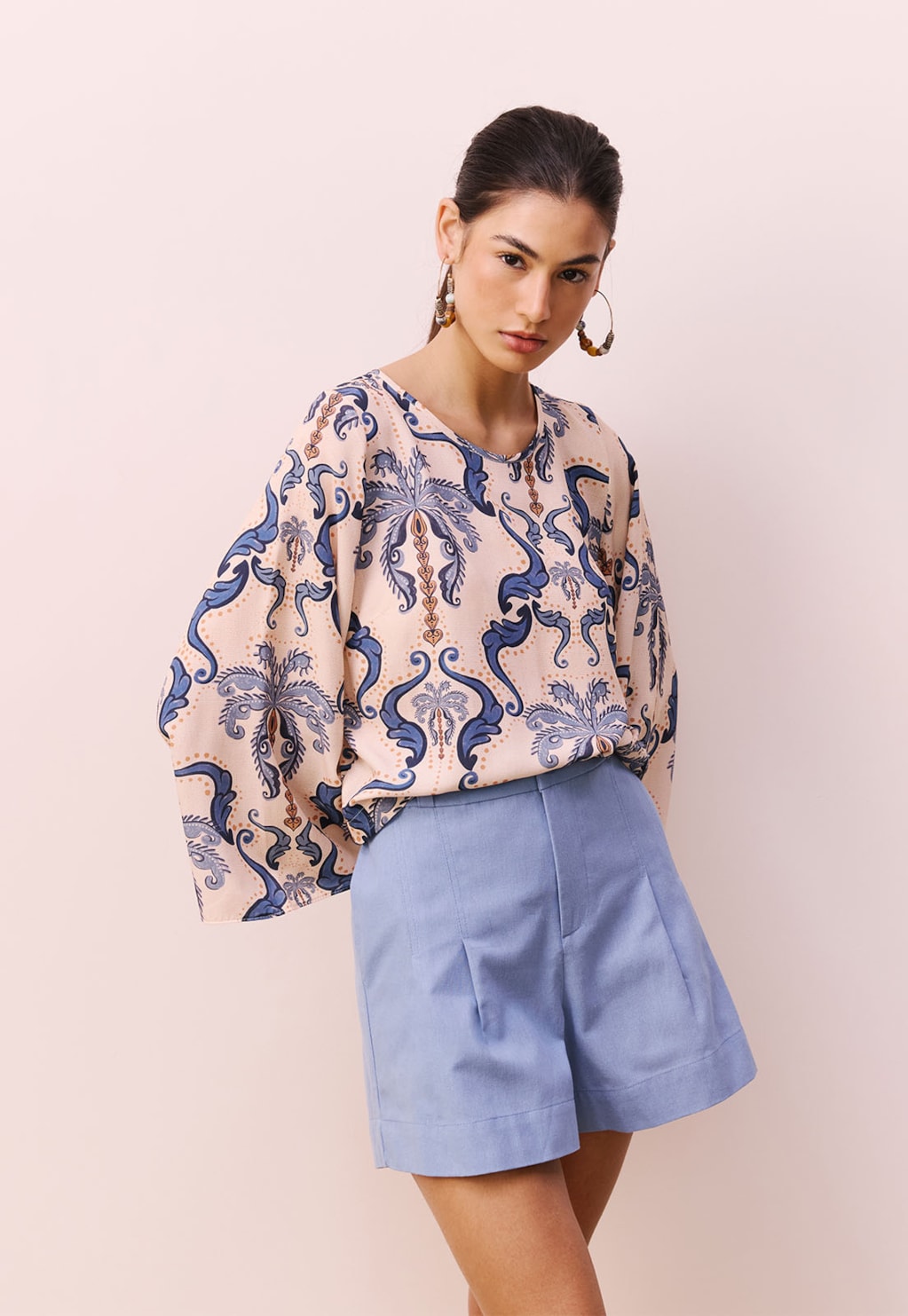 Blusa Manga Estampada Baldosas