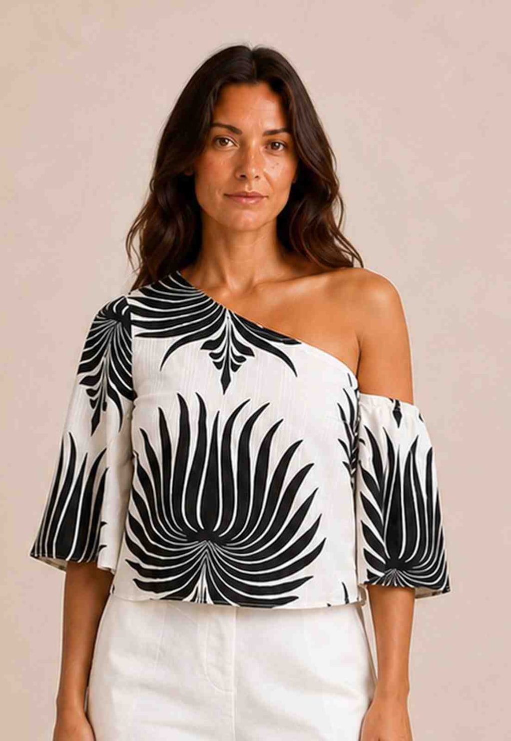 Blusa Manga Irregular Estampada