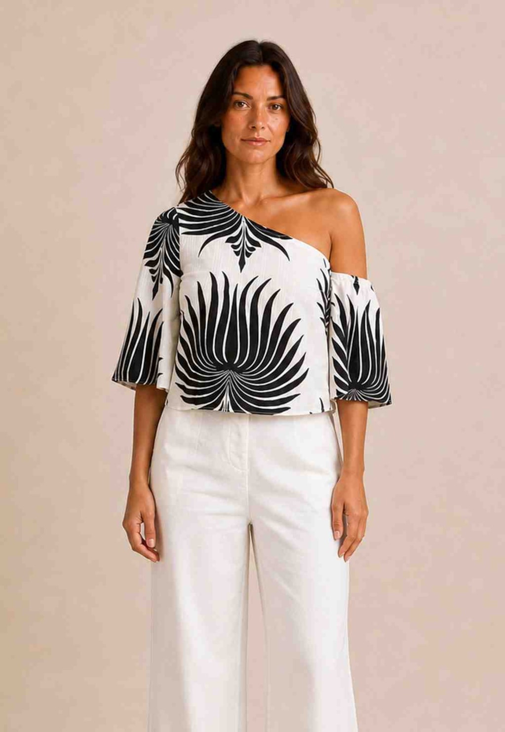 Blusa Manga Irregular Estampada