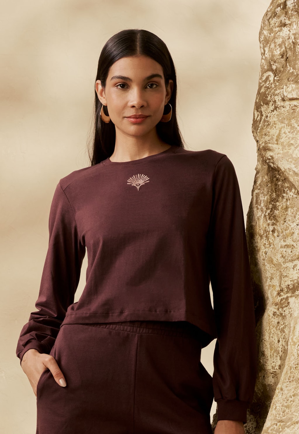 Blusa Manga Longa Bordado