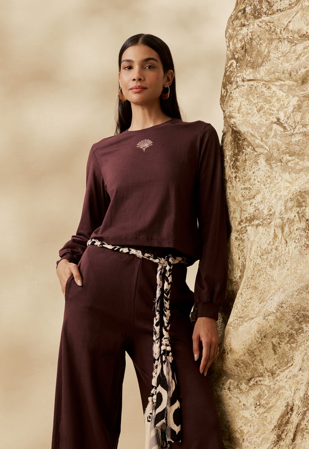 Blusa Manga Longa Bordado