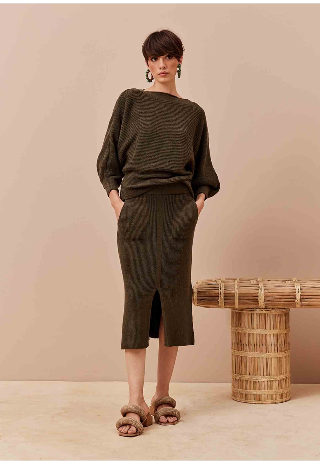 Blusa Manga Morcego Tricot