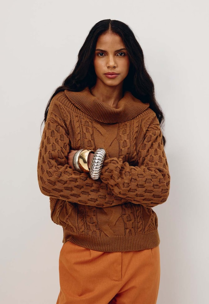 BLusa Mix de Tranças Tricot