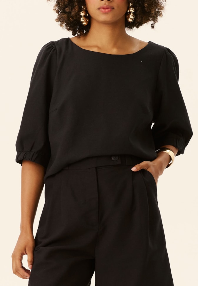 Blusa Quadradinha Elástico Punho