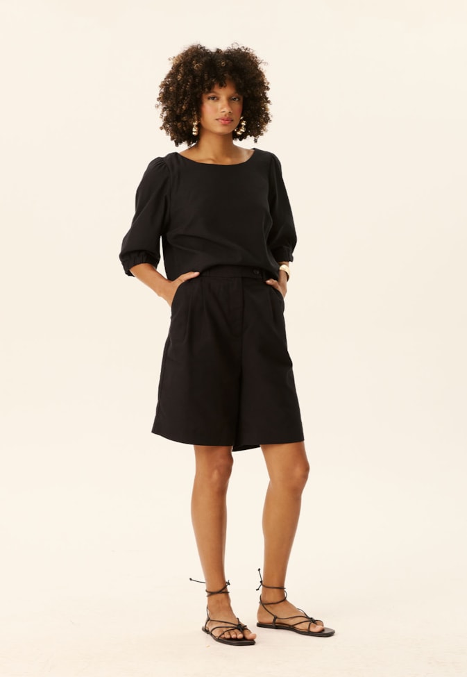 Blusa Quadradinha Elástico Punho