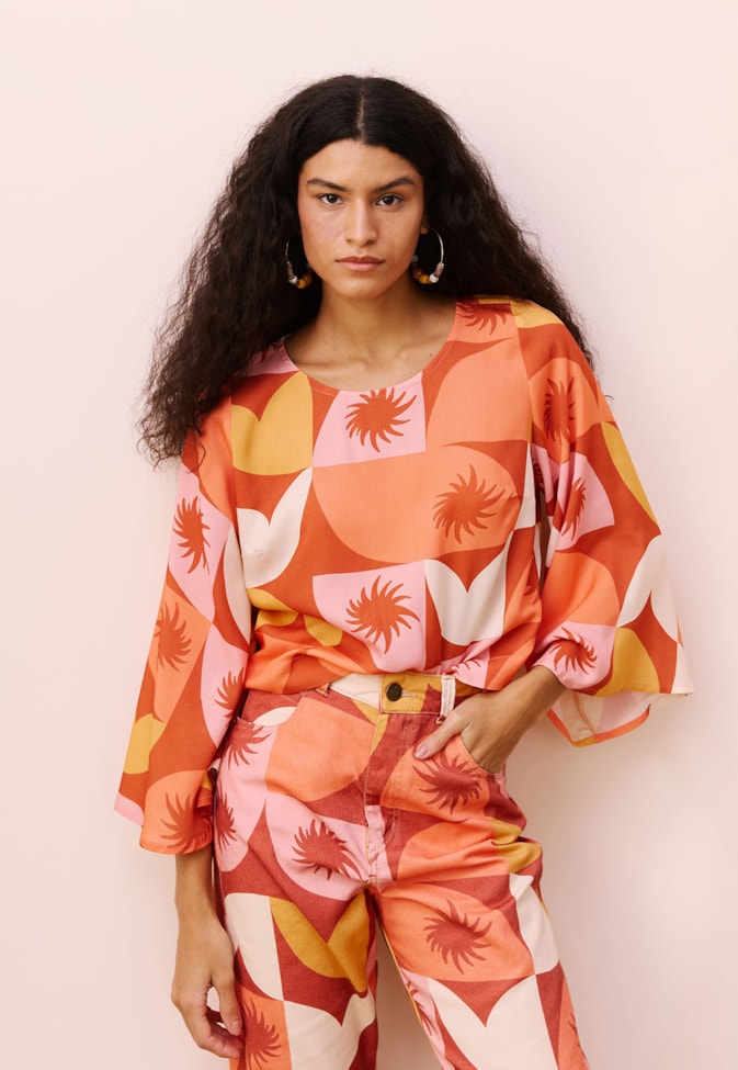 Blusa Quadradinha Estampada Jaçanã