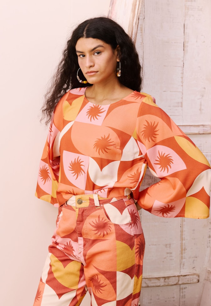 Blusa Quadradinha Estampada Jaçanã