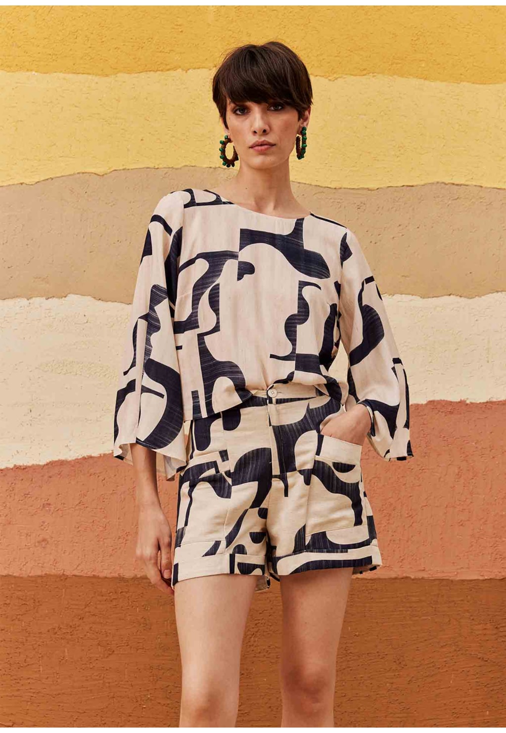 Blusa Quadradinha Estampada Puente Del Inca