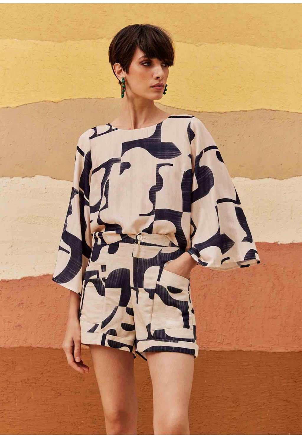 Blusa Quadradinha Estampada Puente Del Inca