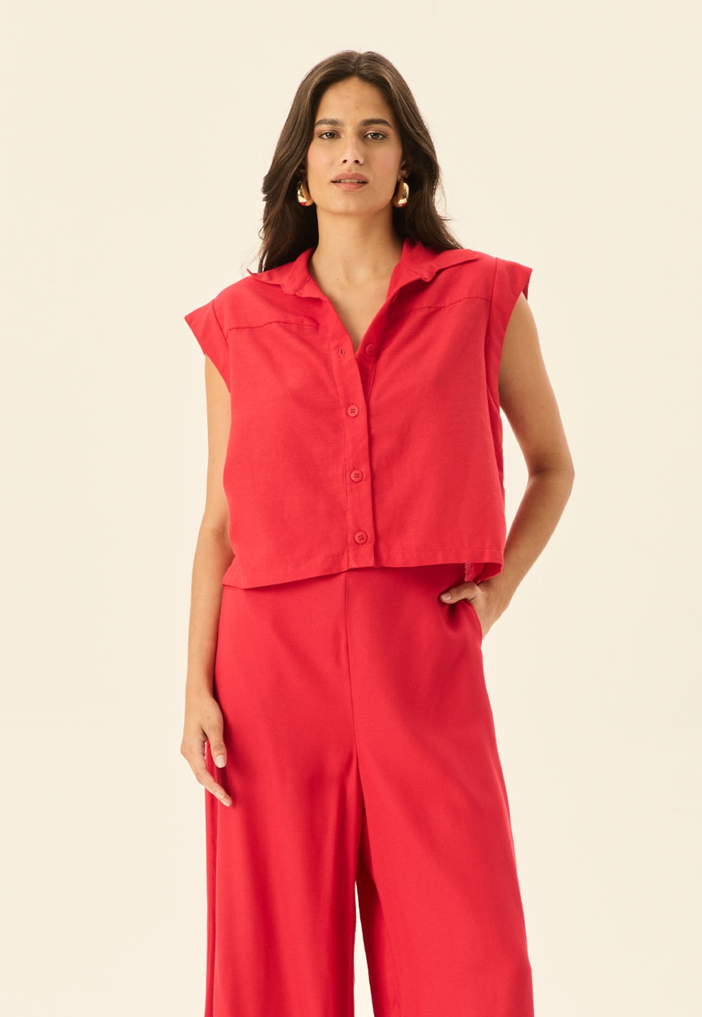 Blusa Quadradinha Manga Estruturada