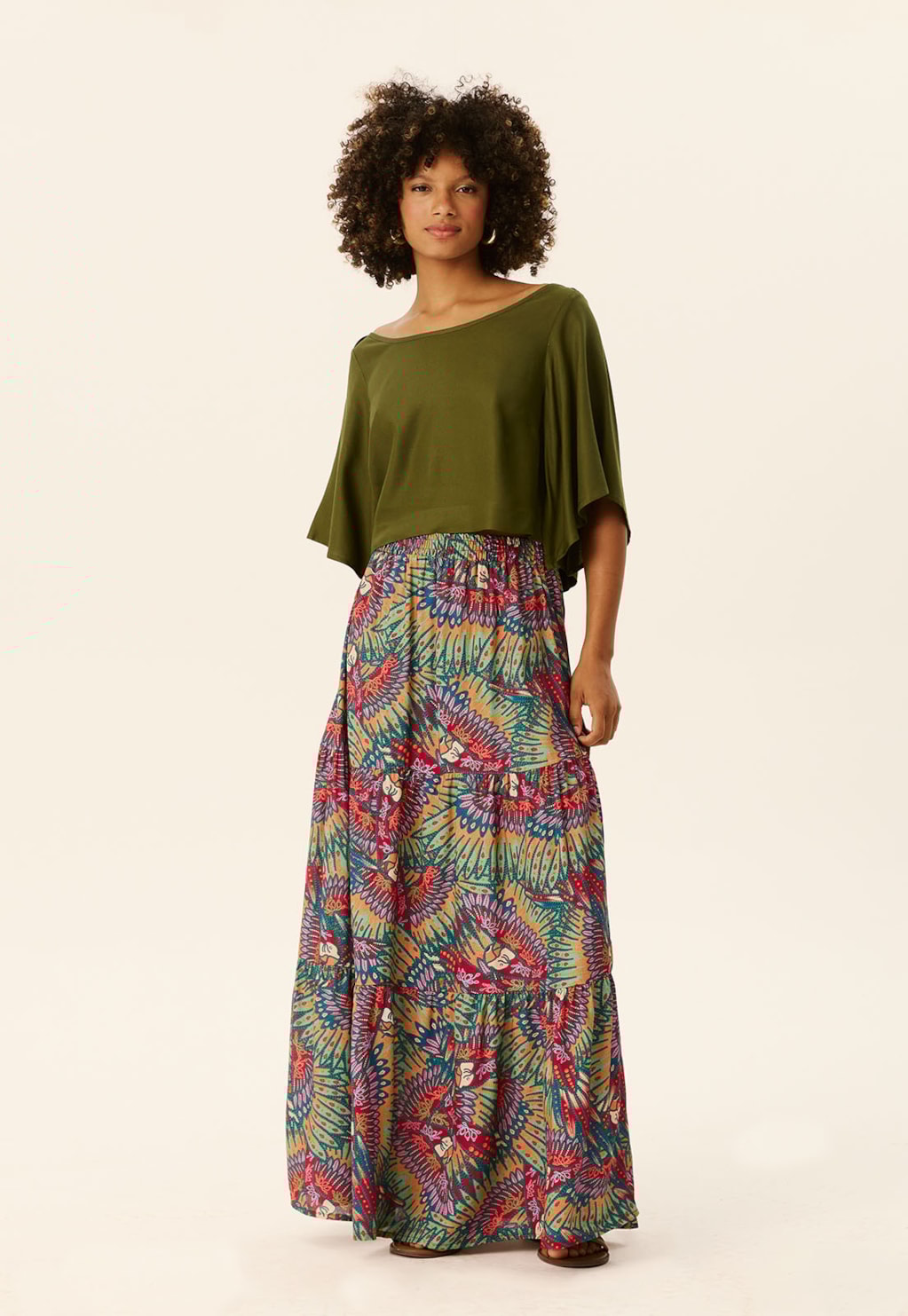 Blusa Quadradinha Manga Kimono