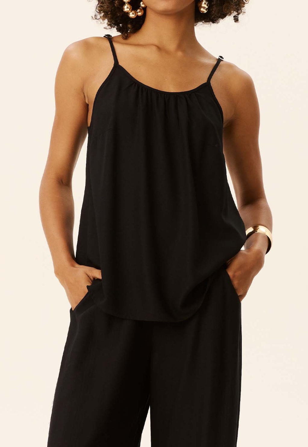 Blusa Regata Detalhe Franzido