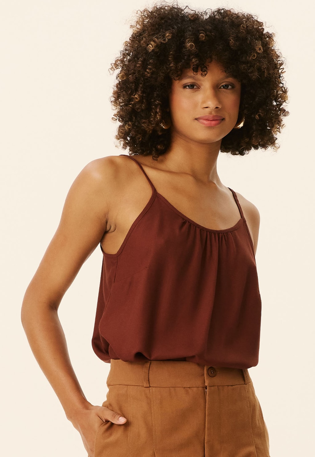 Blusa Regata Detalhe Franzido