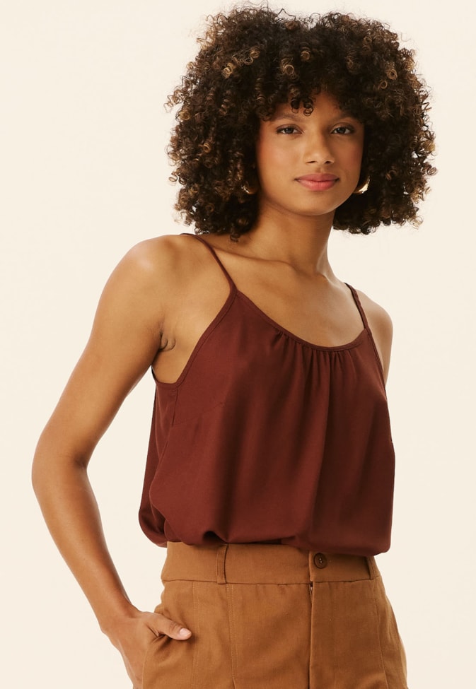 Blusa Regata Detalhe Franzido