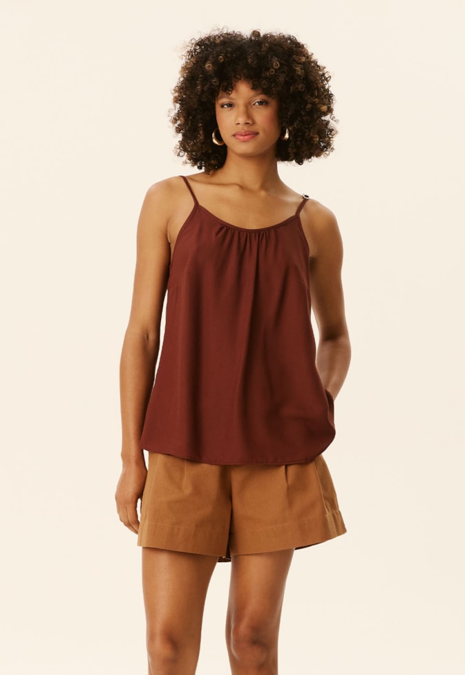 Blusa Regata Detalhe Franzido