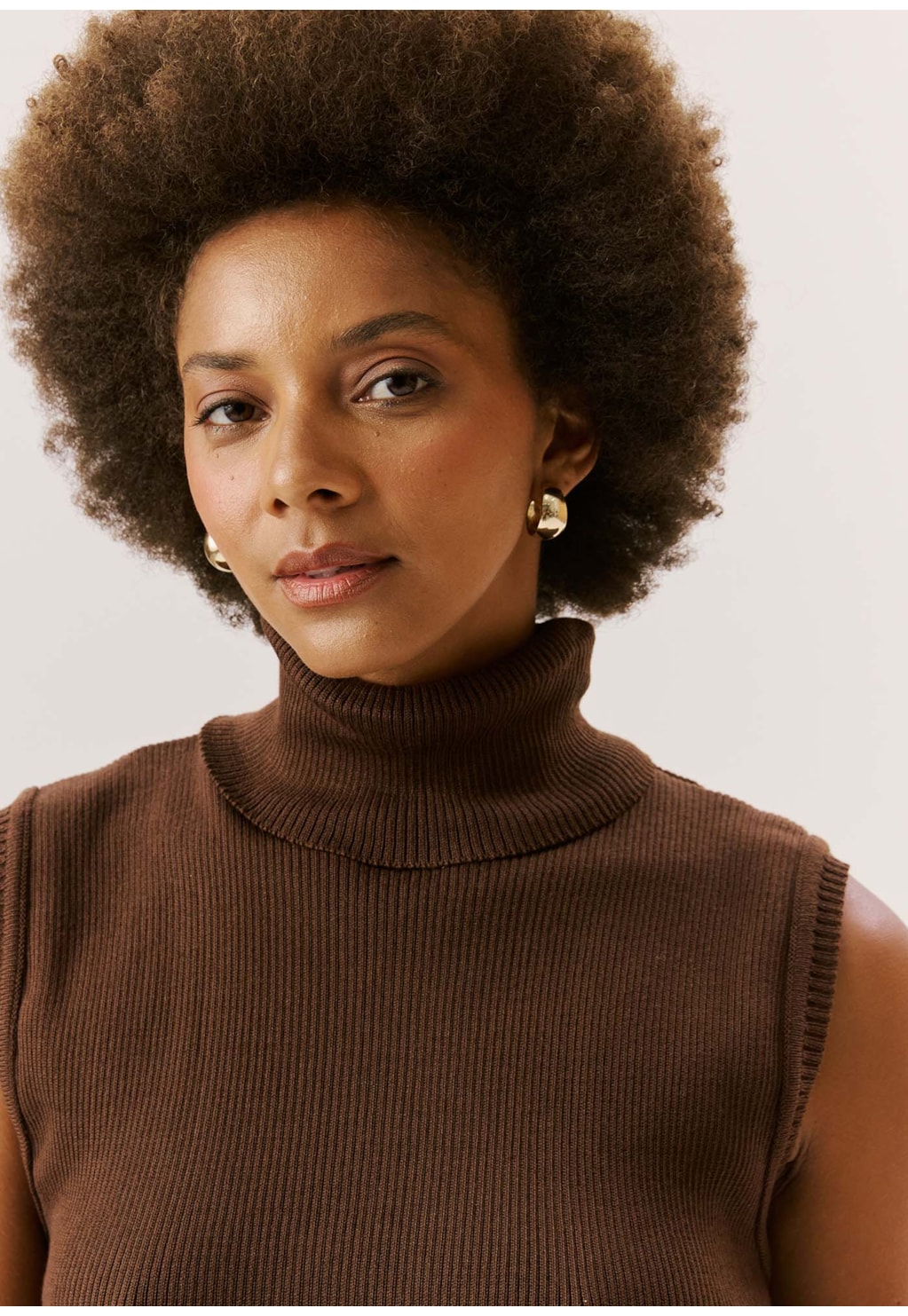 Blusa Regata Tricot Gola Alta 