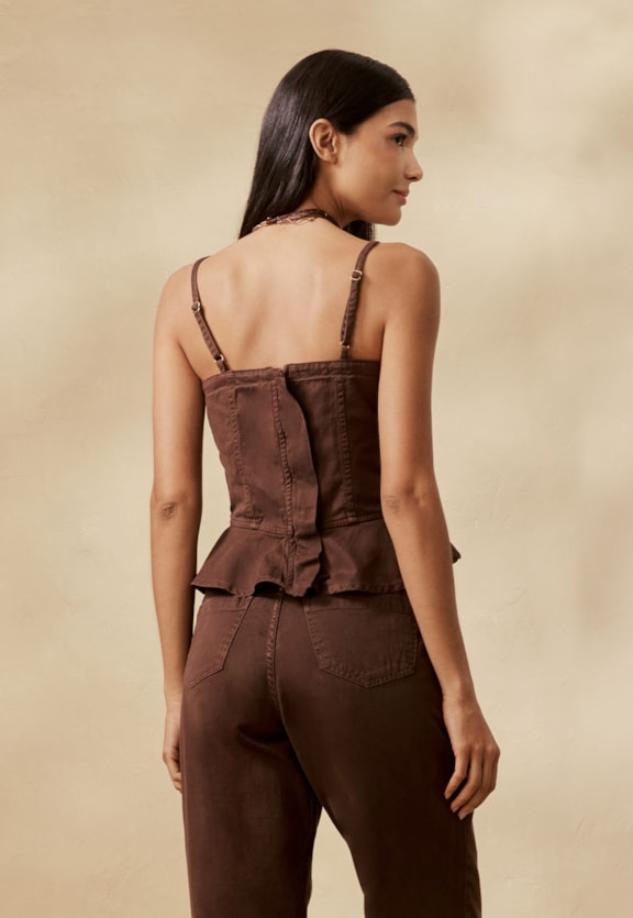 Blusa Sarja Peplum Vista Traseira