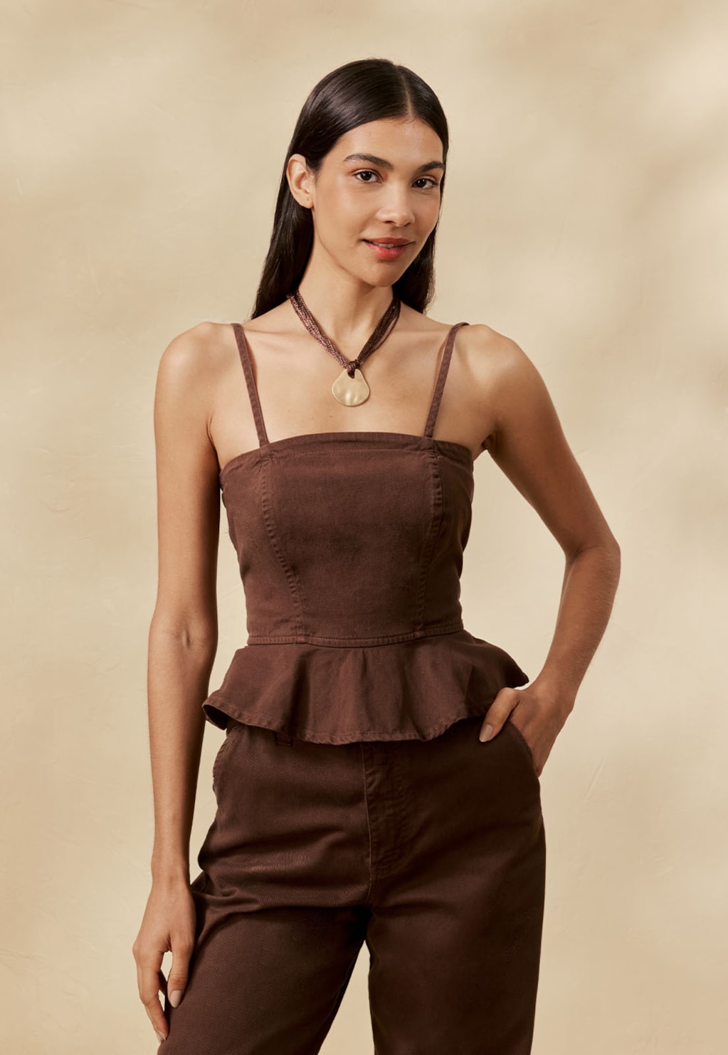 Blusa Sarja Peplum