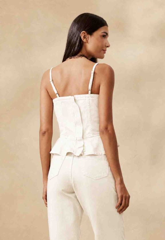Blusa Sarja Peplum Vista Traseira