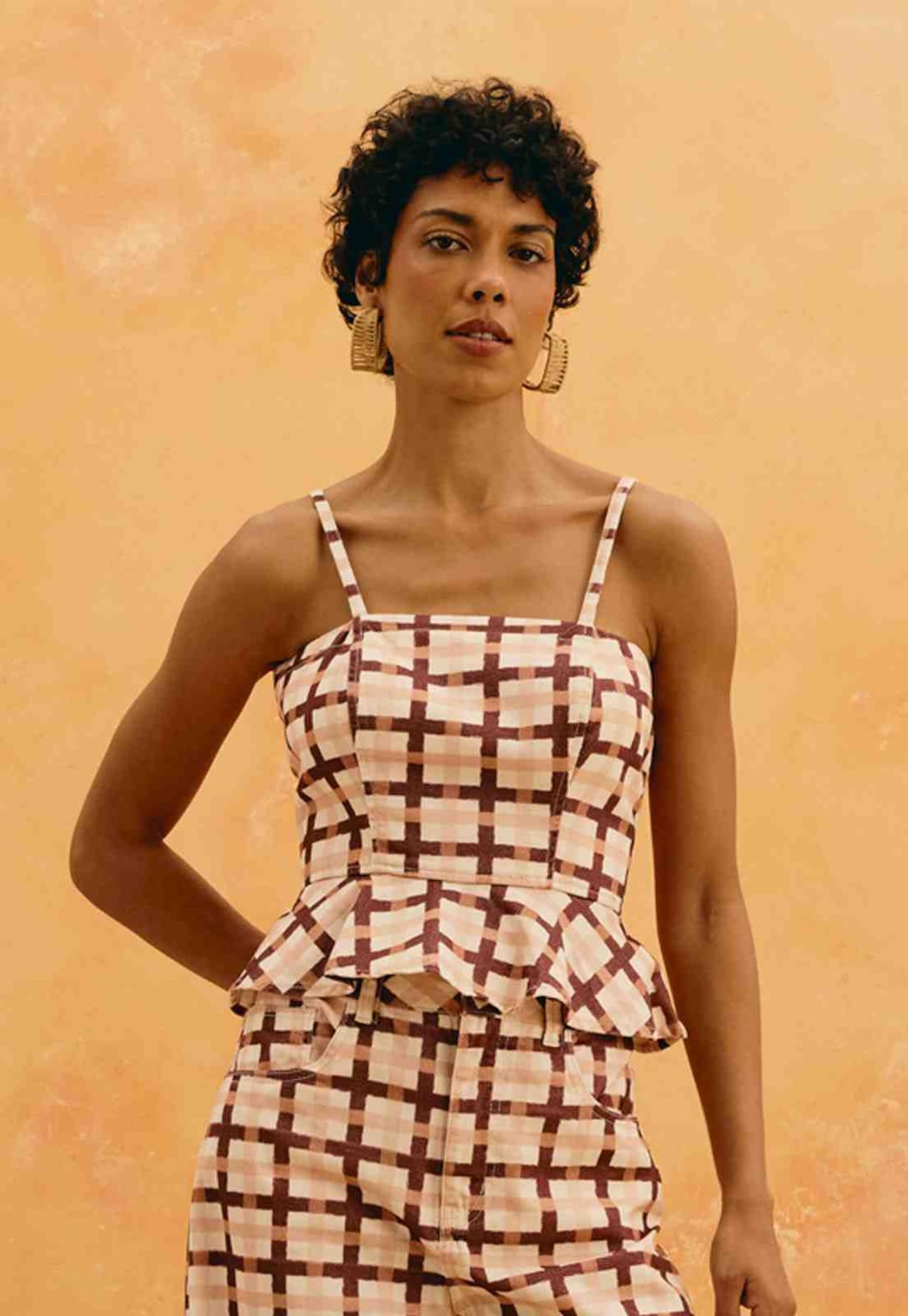 Blusa Sarja Peplum Estampada Mitú