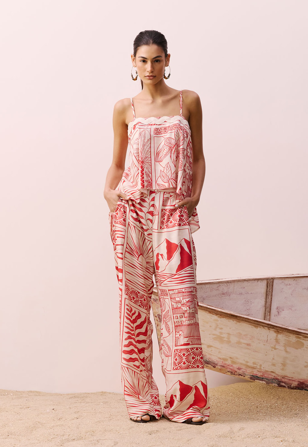 Blusa Sianinha Assimétrica Estampada Santarém