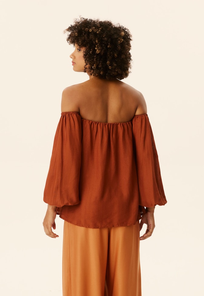 Blusa Tomara Que Caia Manga Bufante