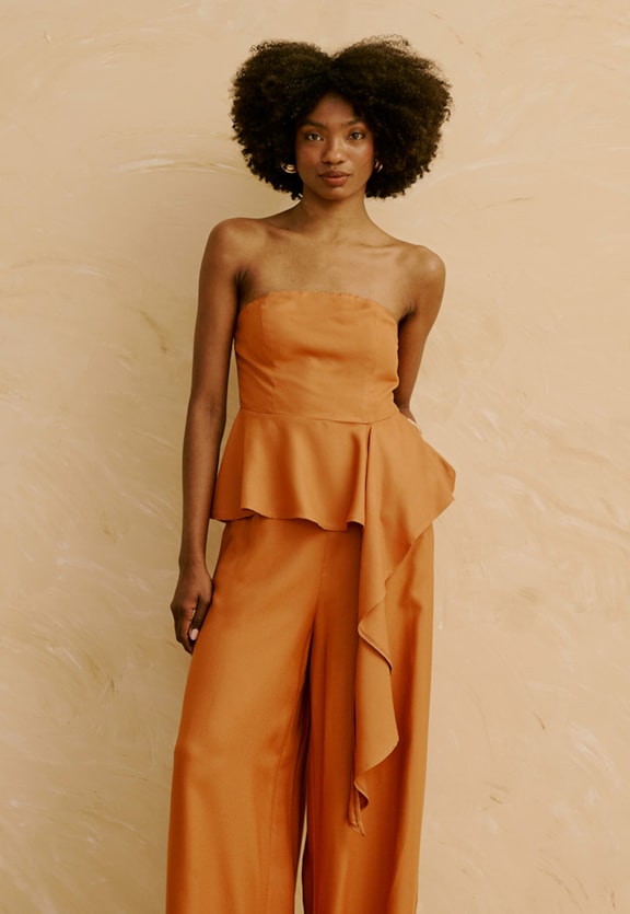 Blusa Tomara Que Caia Peplum Cascata  Vista Frontal