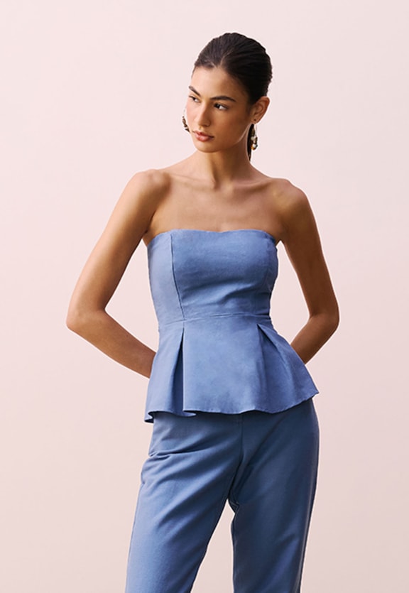 Blusa Tomara Que Caia Pregas Vista Frontal