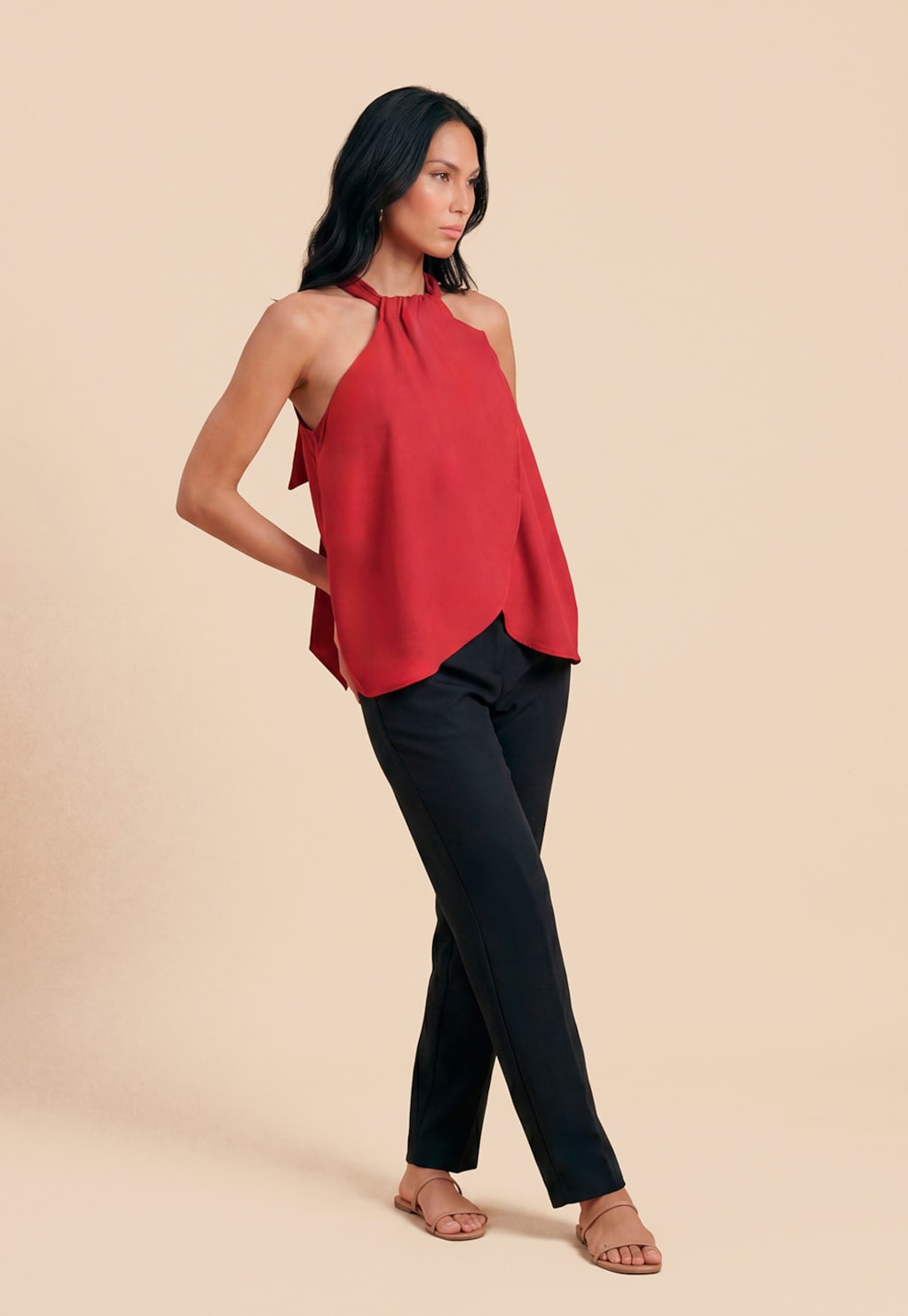 Blusa Transpassada Decote Túnel