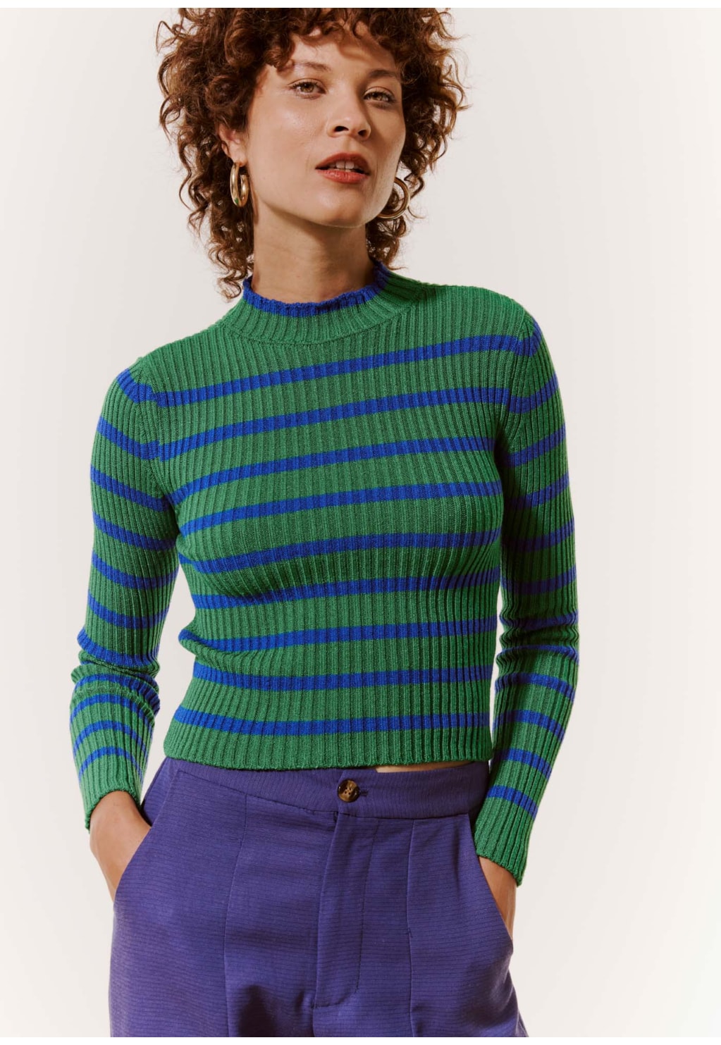 Blusa Tricot Canelada Listrada