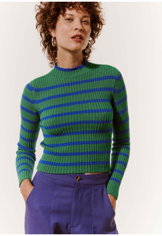 Blusa Tricot Canelada Listrada