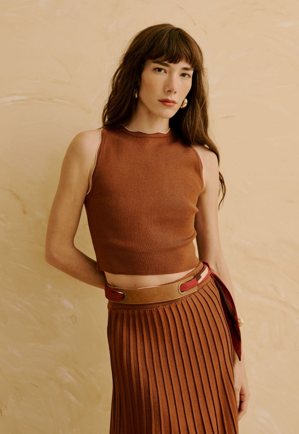 Blusa Tricot Detalhe Bicolor