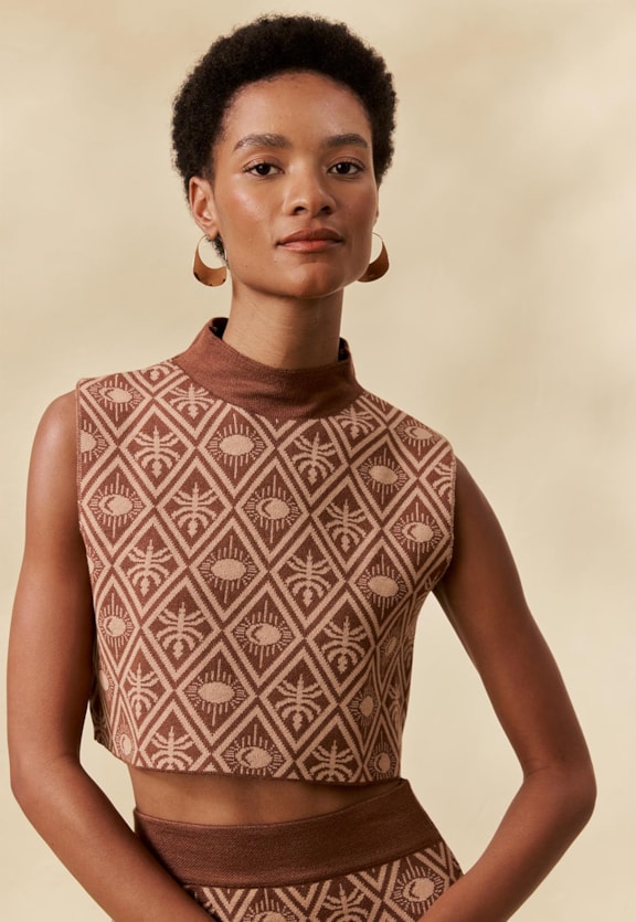 Blusa Tricot Jacquard Inti  Vista Frontal