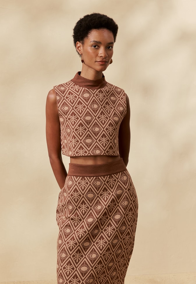 Blusa Tricot Jacquard Inti 