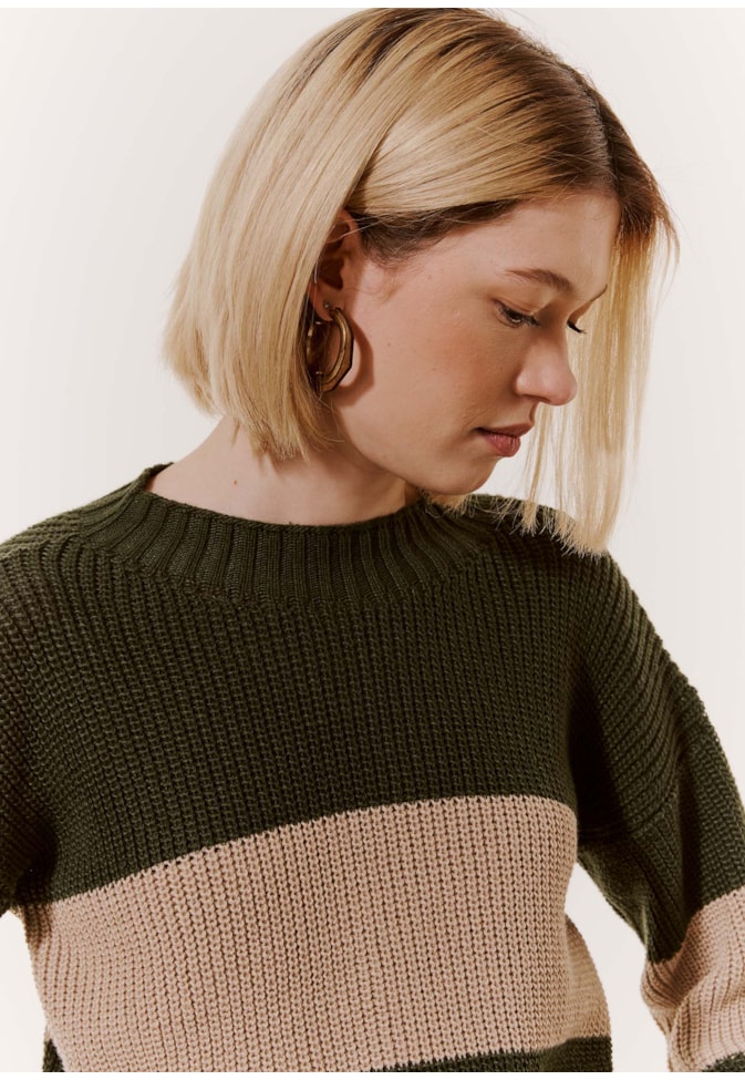 Blusa Tricot Listra Larga Tradicional