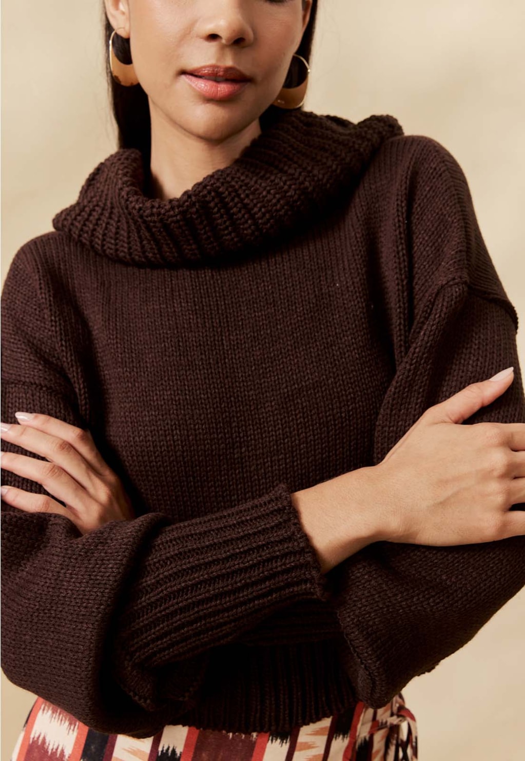 Blusa Tricot Manga Longa e Golão