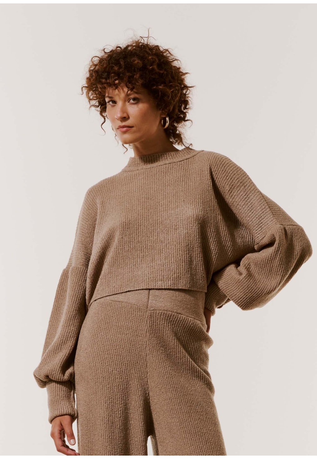 Blusa Tricot Manga Punho