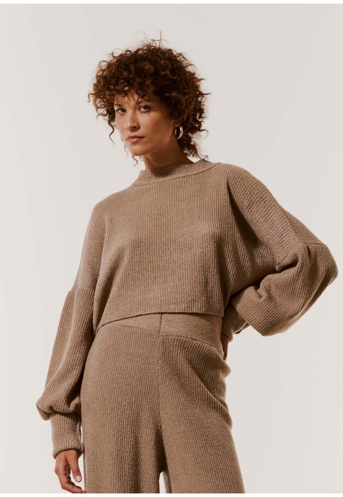 Blusa Tricot Manga Punho