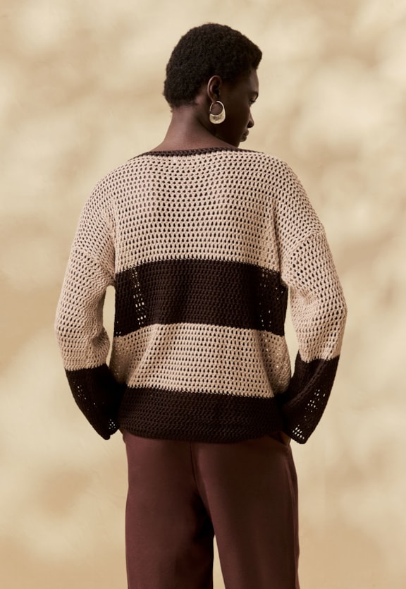 Blusa Tricot Telada Manga Longa Vista Traseira