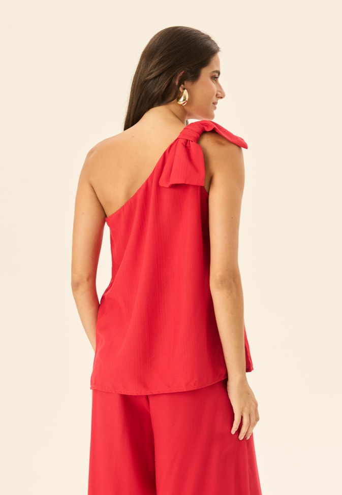 Blusa Um Ombro Só Amarração