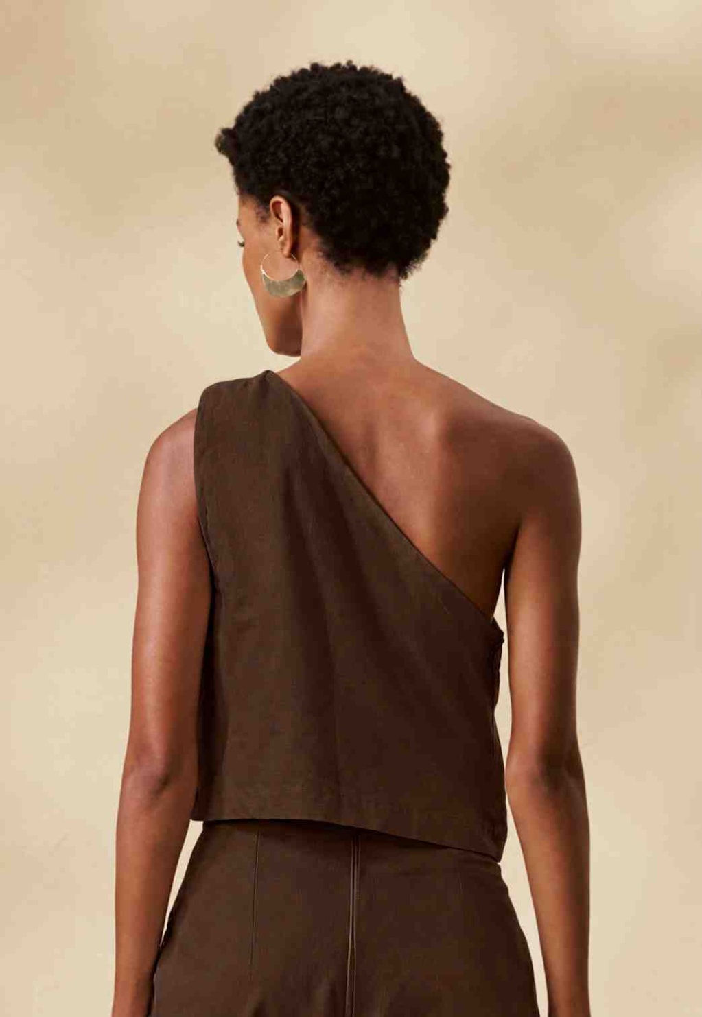 Blusa Um Ombro Só Detalhe Pregas