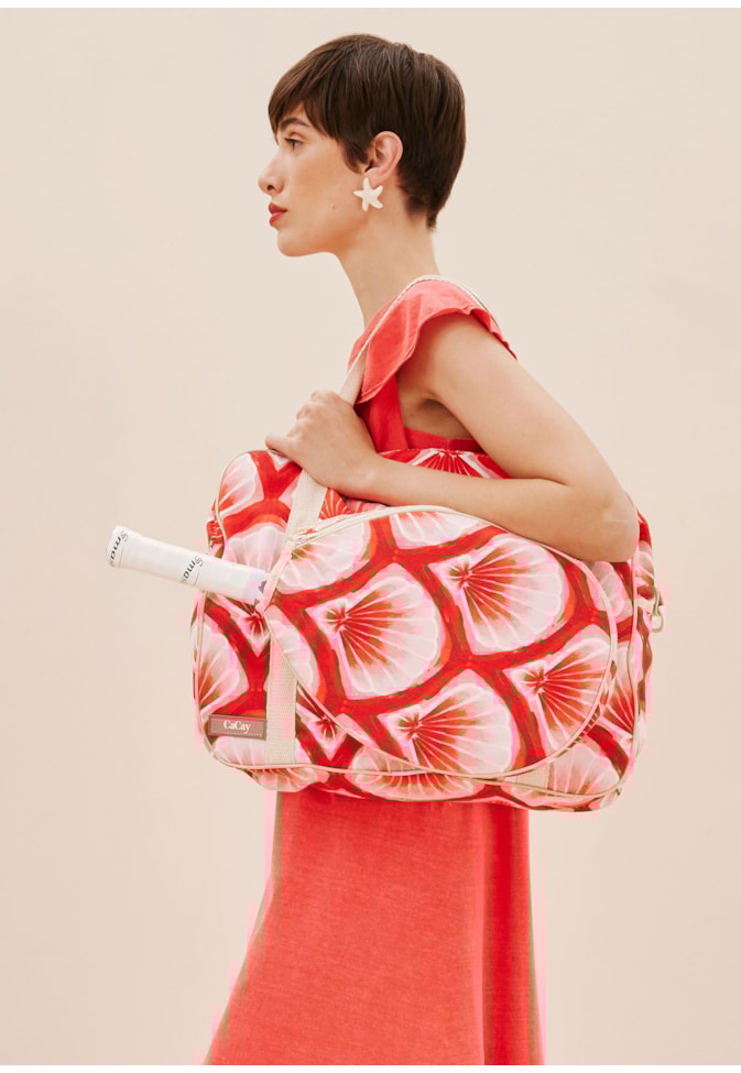 Bolsa Beach Tennis Se Joga Estampada Pink Beach