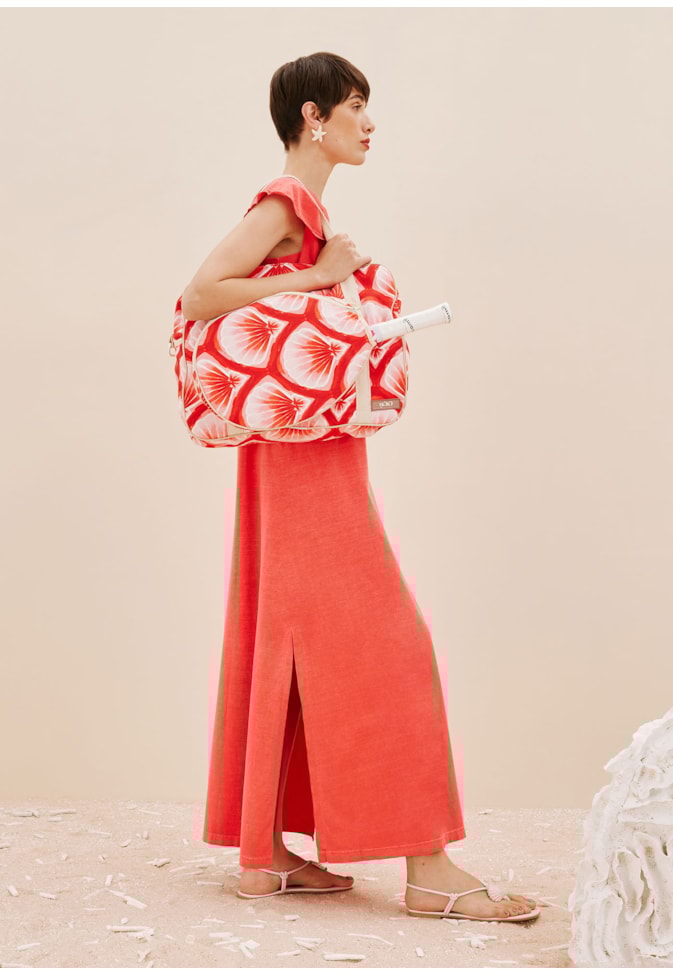 Bolsa Beach Tennis Se Joga Estampada Pink Beach