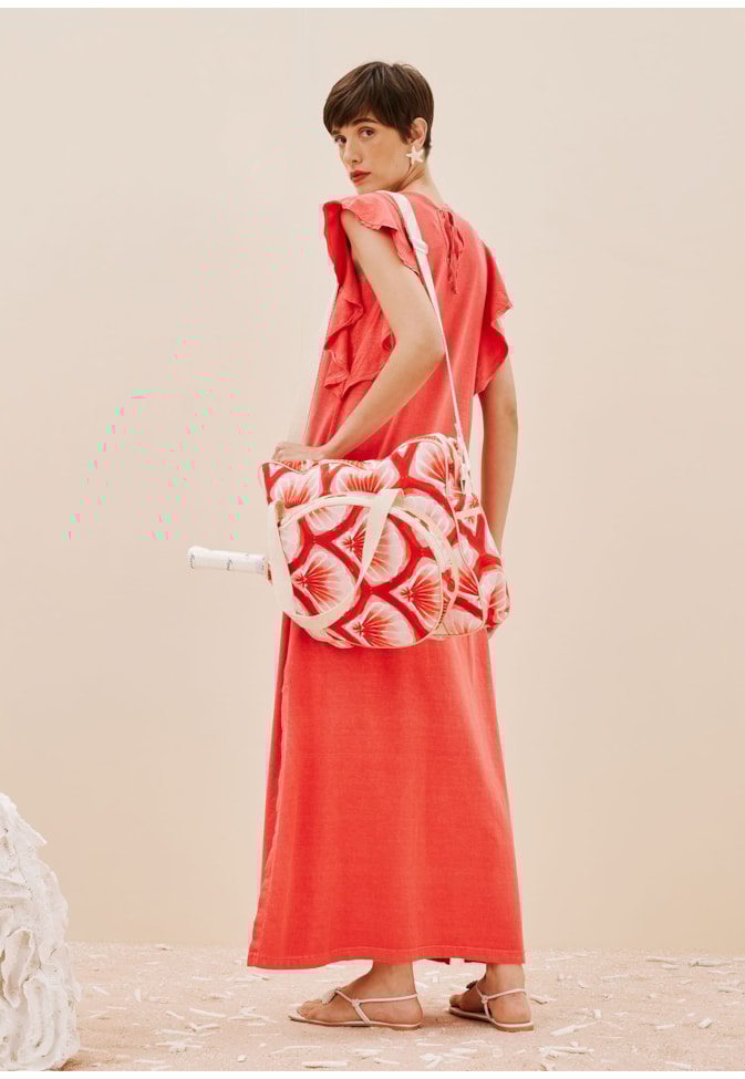 Bolsa Beach Tennis Se Joga Estampada Pink Beach