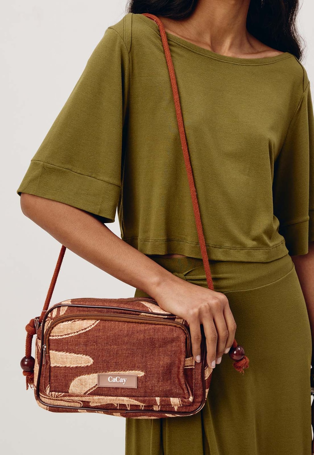 Bolsa Carteira Alça Corda Estampada Yucca