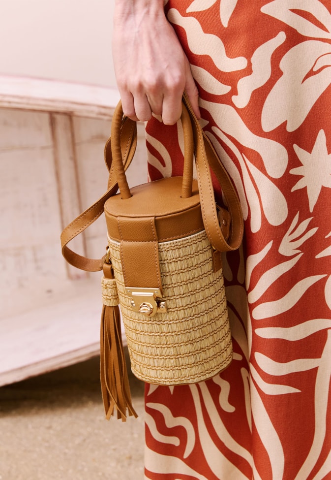 Bolsa Cilindro Ráfia