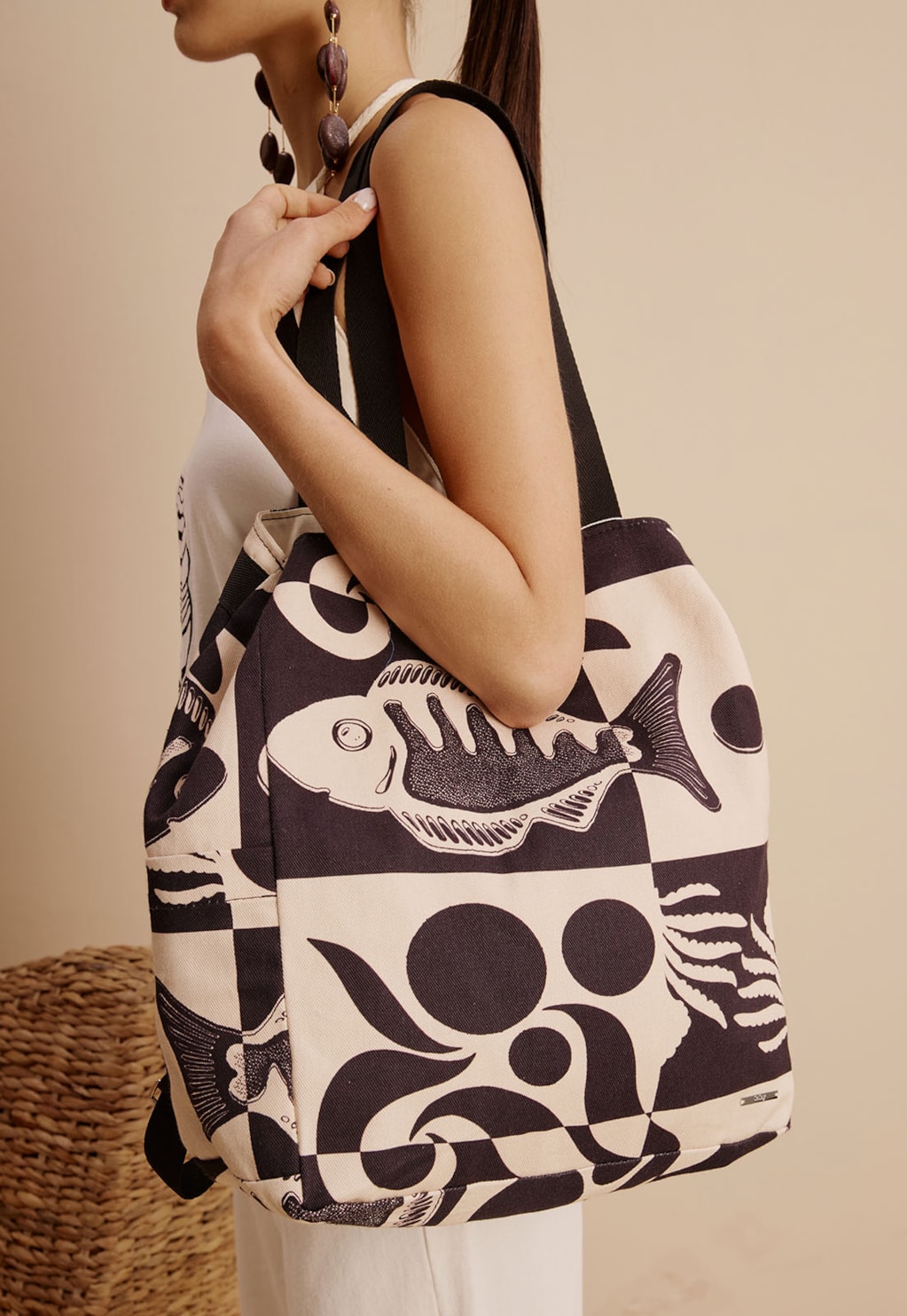 Bolsa Mochila Passeio Estampada Tucunaré