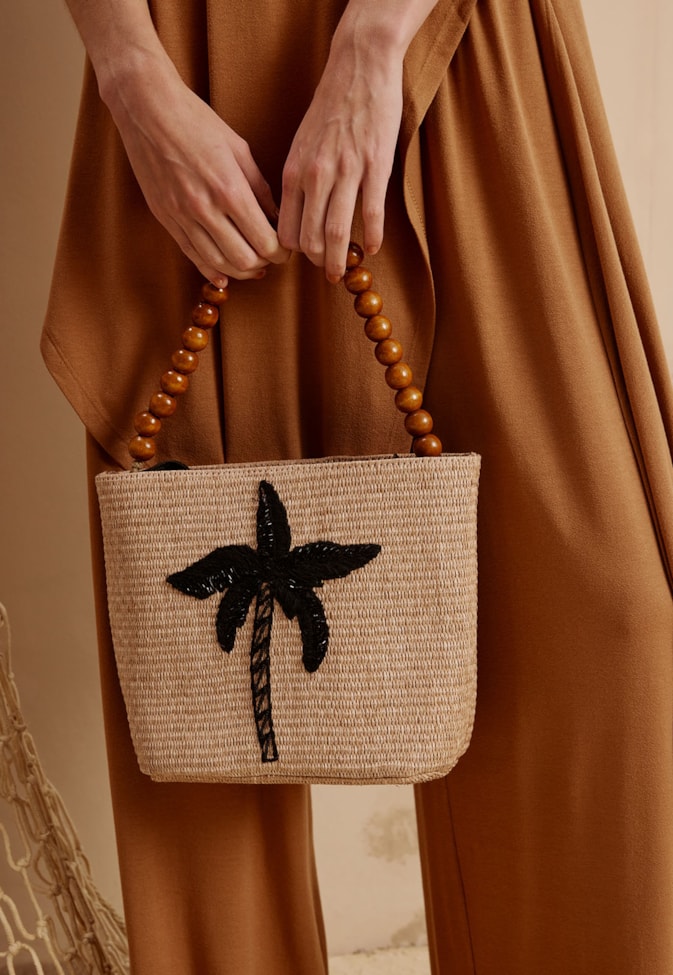 Bolsa Palha Coqueiro Bordado